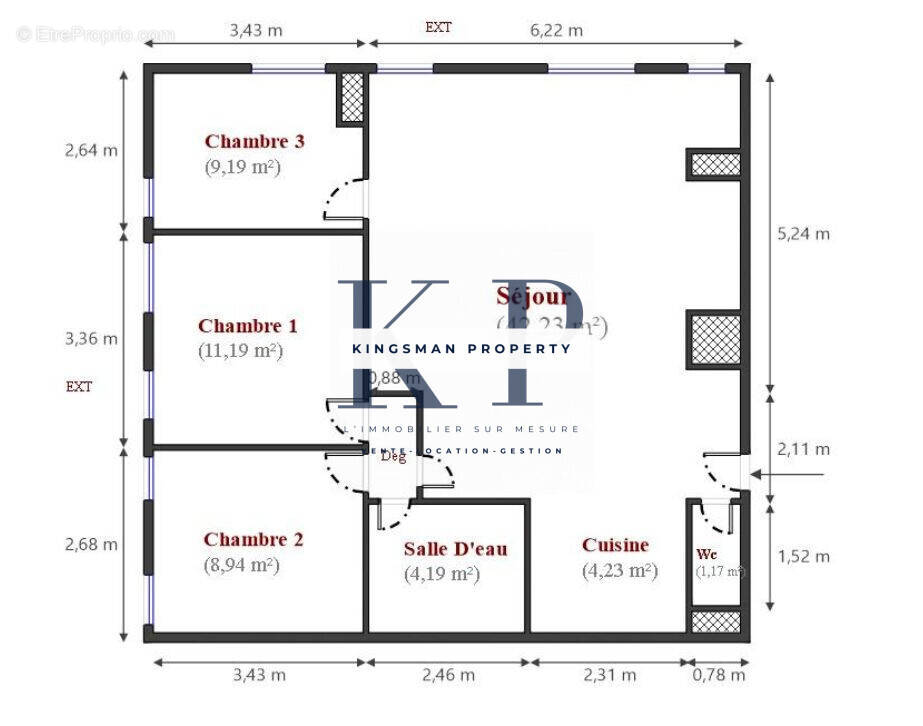 Appartement à PARIS-19E