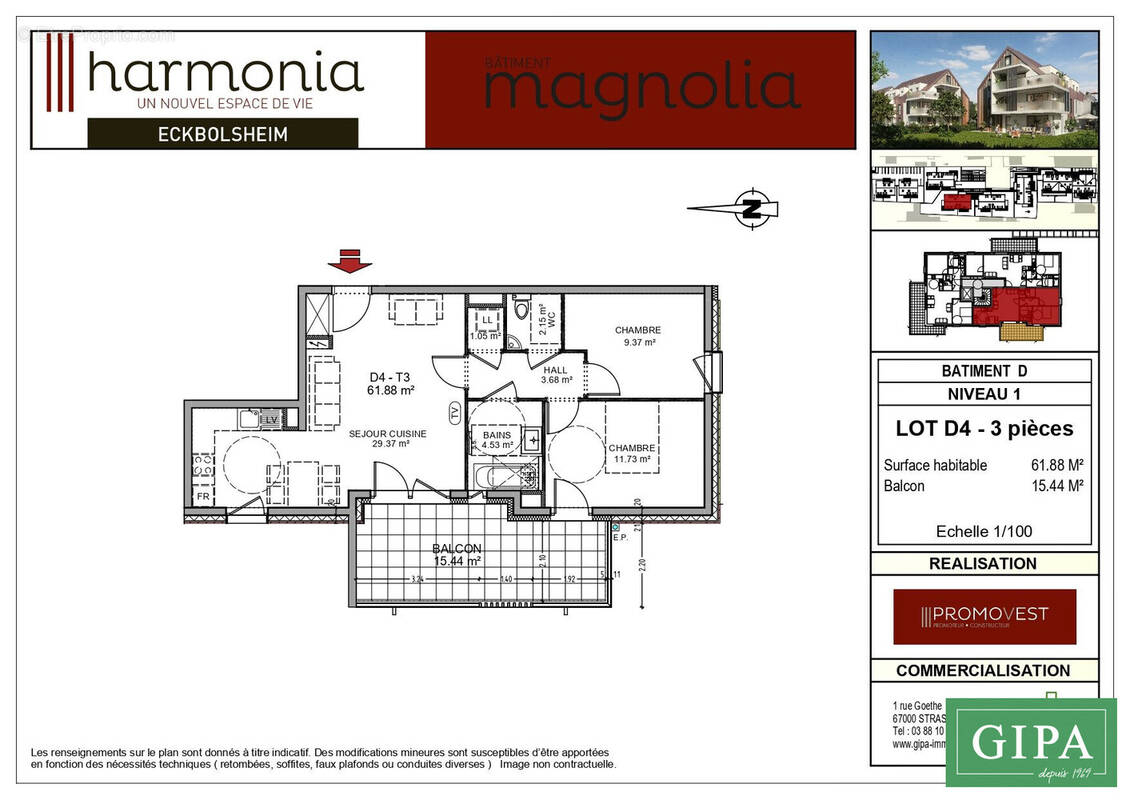 Appartement à ECKBOLSHEIM