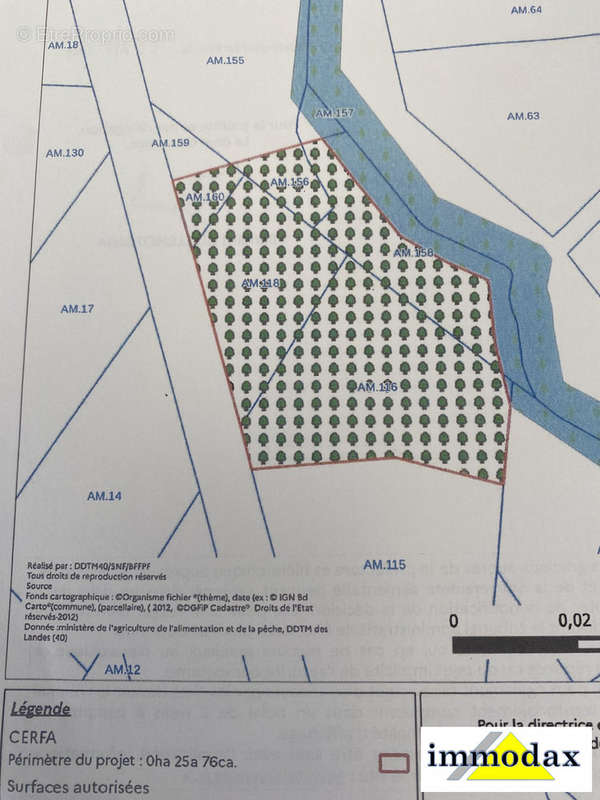 Plan de situation - Terrain à SAUGNAC-ET-CAMBRAN