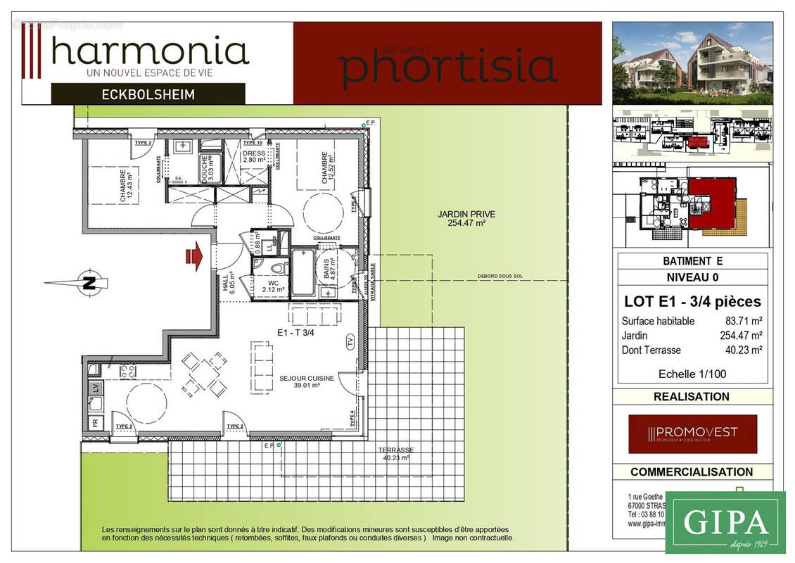 Appartement à ECKBOLSHEIM