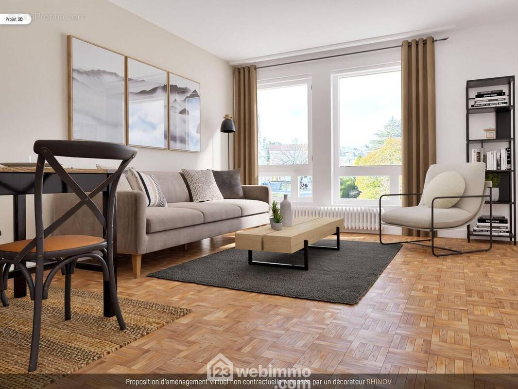 Remis ici, virtuellement, au goût du jour. - Appartement à POITIERS