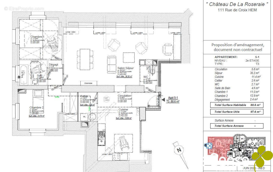 Appartement à HEM